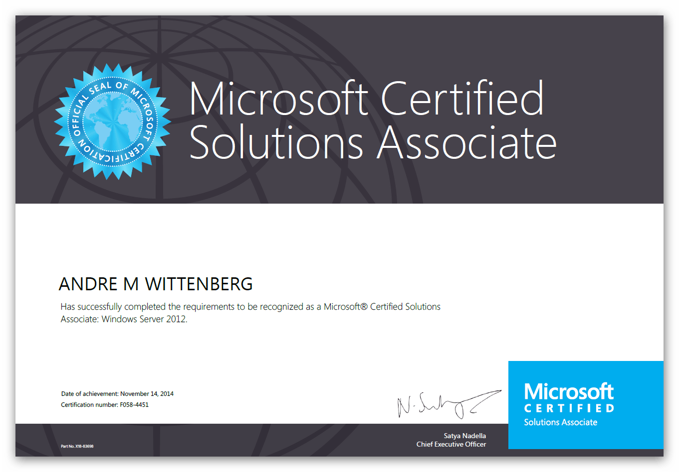 Andre Wittenberg Microsoft Consulting Zertifikat Server Administrator